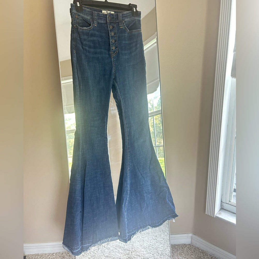 Free People Dark Wash Flare Jeans, Size 26